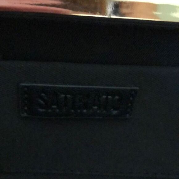 Satinato black quilted black gold hard clutch Evening bag ￼convertible shoulder - Picture 4 of 5